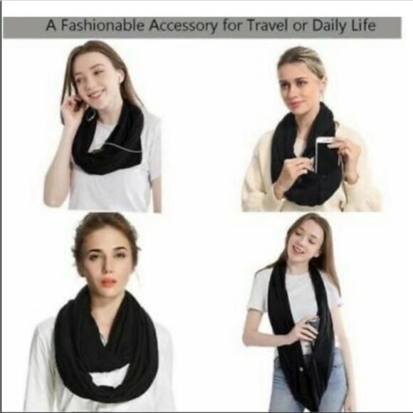 NWT Beyond Yoga Infinity Hidden pocket Scarf Black NEW Exercise Hidden Pocket - Picture 14 of 14